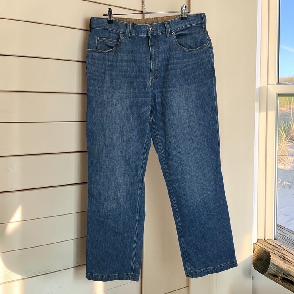 Ballroom Jeans Duluth Trading Co 36x30 Blue Cotton Blend Coolmax Flex Relaxed